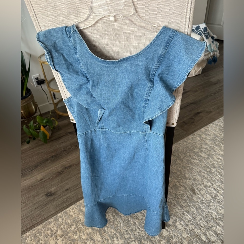 Set/Lot of 2 Women's Denim Short, Sleeveless Dresses, M